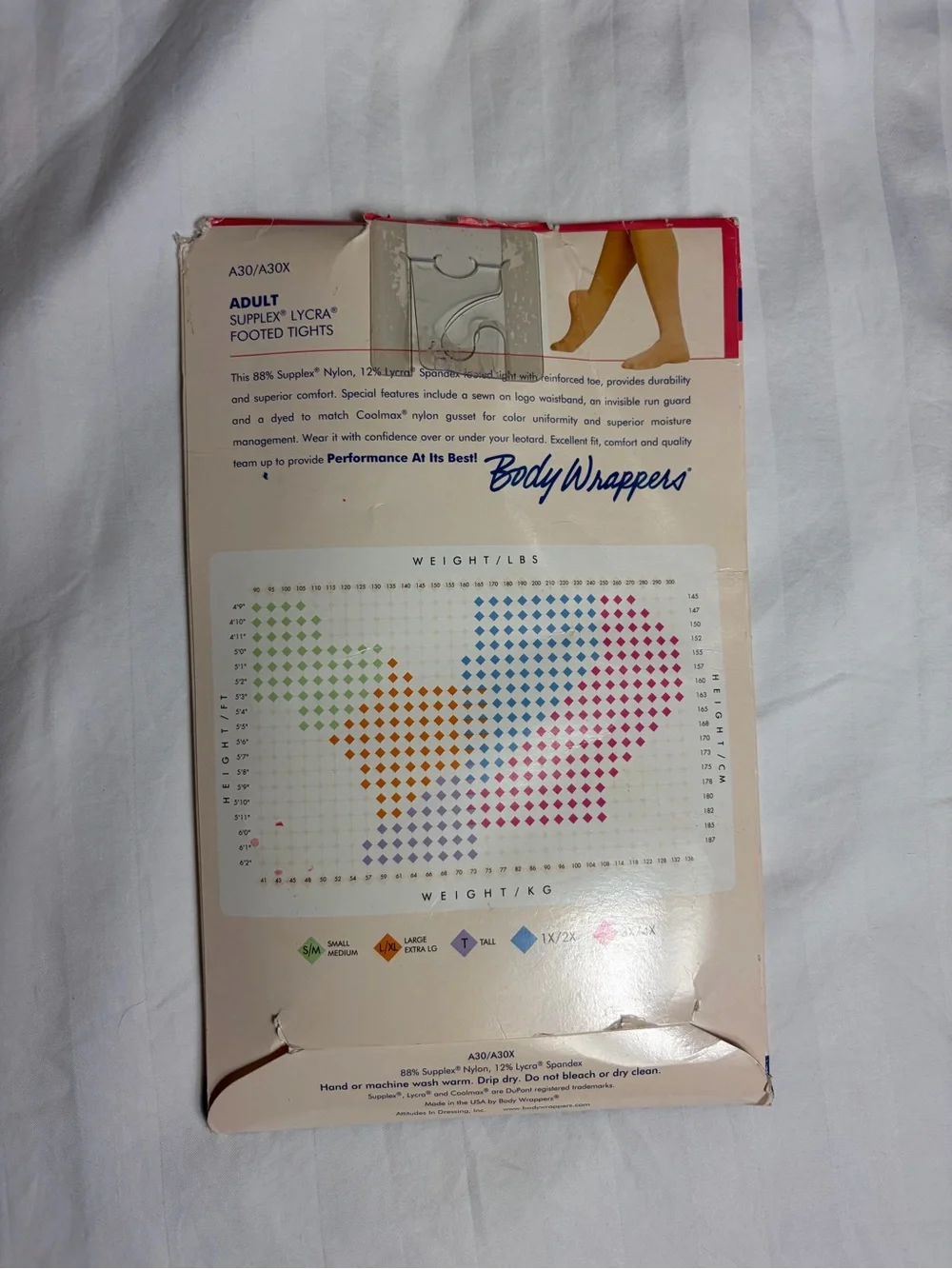NWT Vintage Y2K Body wrappers total stretch nylon pink footed tights size S-M